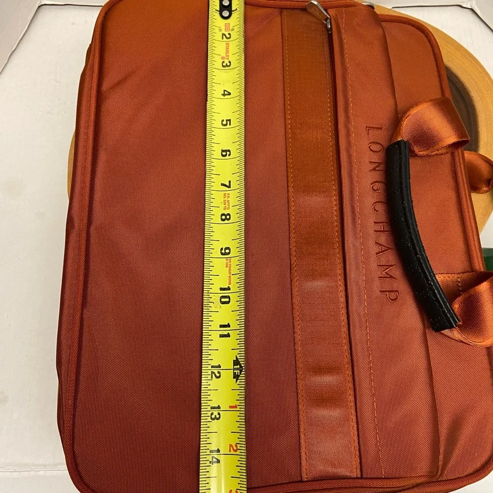 LongChamp Burnt Orange Laptop Messenger Bag & Laptop Folder sleeve